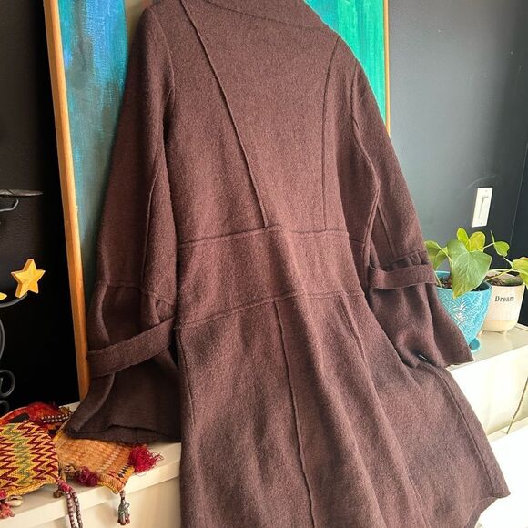 April Cornell 90s Chocolate Brown Long Sleeve Sweater Cardigan M Wool Vintage - Picture 10 of 16